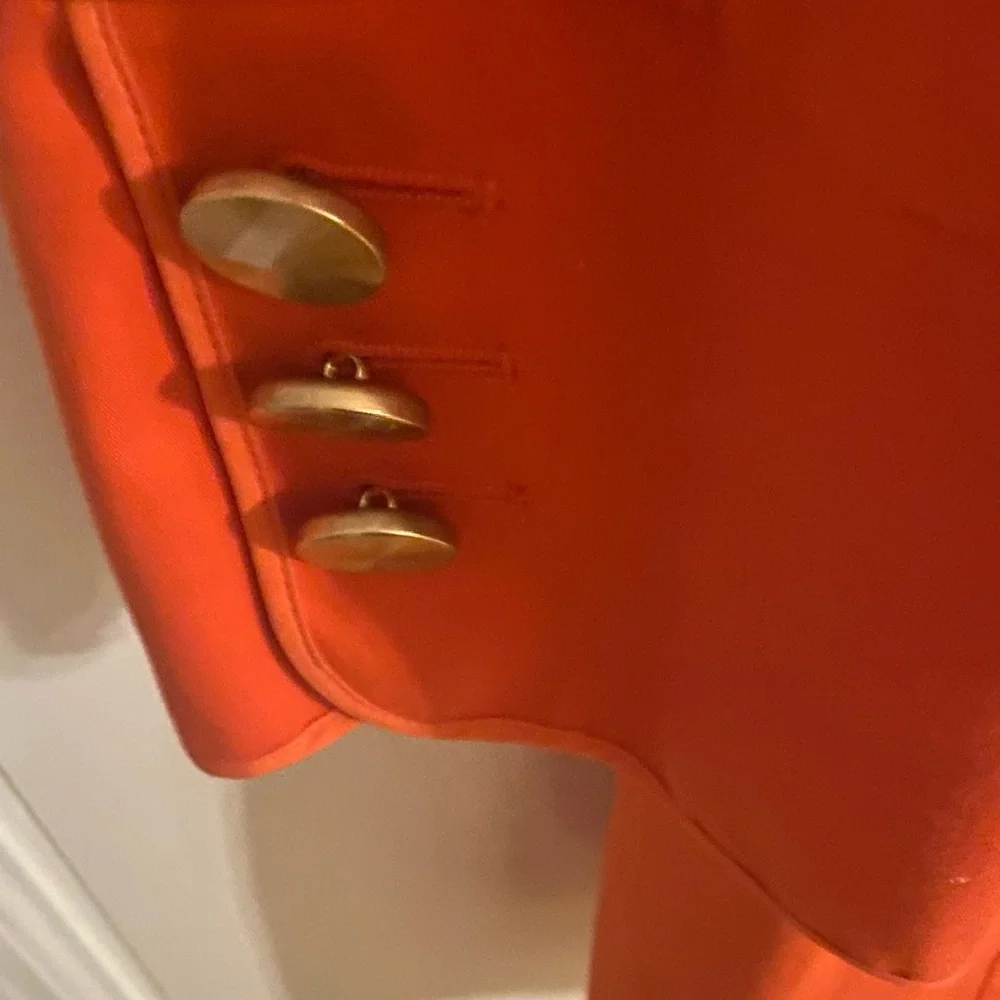 Bloomingdale's Vibrant Orange Trench Coat NWOT - Picture 5 of 7